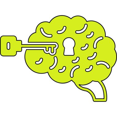 Anahtar vektör illüstrasyonlu beyin