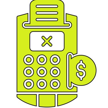 para terminali simgesi. özet para terminali vektör rengi düz izole