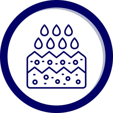 Mavi ve beyaz bir ikonun vektör illüstrasyonu