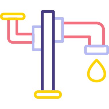 Su musluğu simgesinin vektör illüstrasyonu