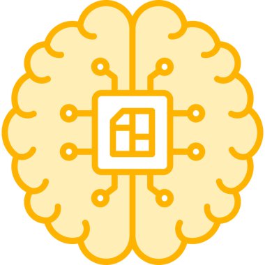 Beyin. Web simgesi basit illüstrasyon