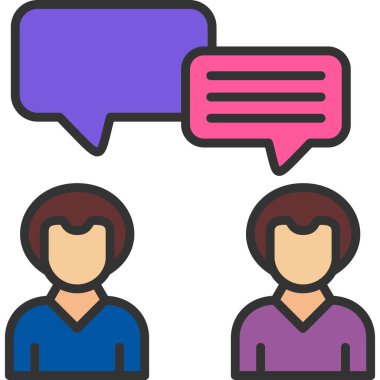 Konuş. Web simgesi basit illüstrasyon