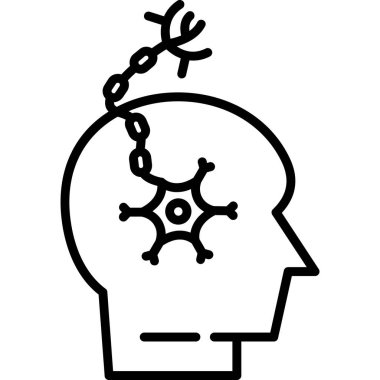 Beyin fikri yaratıcılık simgesi ana hatları biçiminde