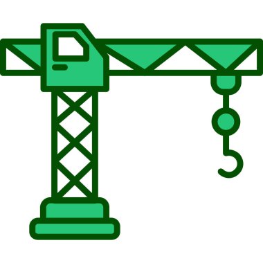 vinç yapısı izole simge tasarımı, vektör illüstrasyon grafiği