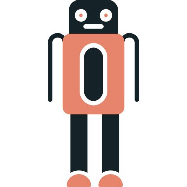 robot. Web simgesi basit illüstrasyon