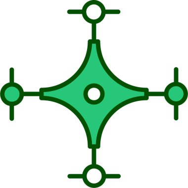 Yeşil ve kırmızı molekül ikonunun vektör çizimi