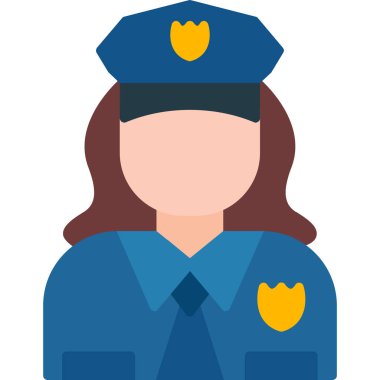 Düz stil kadın polis ikonu