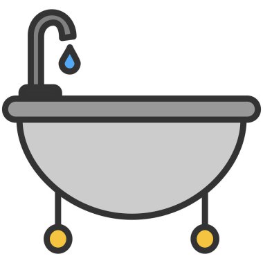 Banyo musluğu simgesi ana hatlarıyla doldurulmuş