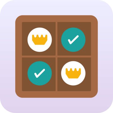 Taç ve çek ile dört kare.