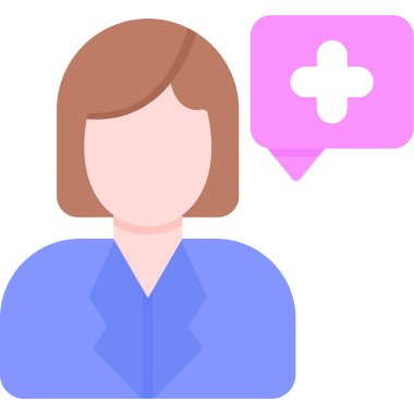 Konuşma kabarcığı vektör illüstrasyon tasarımlı dişi avatar