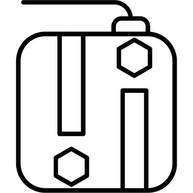 Gaz tankı ikonu ana hatları vektörü. Benzin deposu