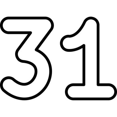 Beyaz arkaplanda 3 numaralı ana hatlı vektör çizimi tasarımı