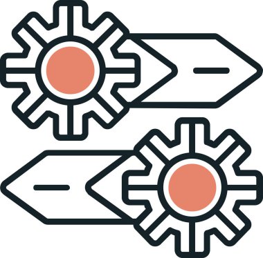 Vites simgesi vektör illüstrasyonu ayarlanıyor