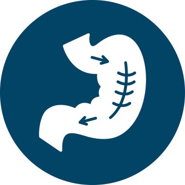 İnsan mide ikonu. düz biçim vektör illüstrasyonu.