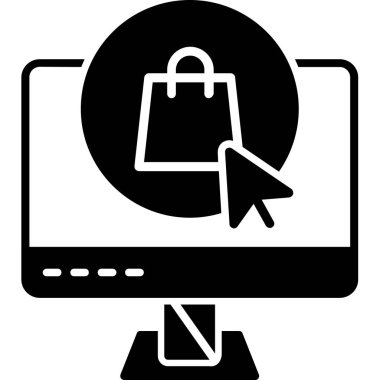 çevrimiçi alışveriş vektörü simgesi