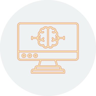 beyin ikonu vektör illüstrasyonu