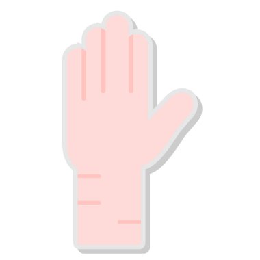 Etiket rengi siluet el hareketi ile kol vektör illüstrasyonu