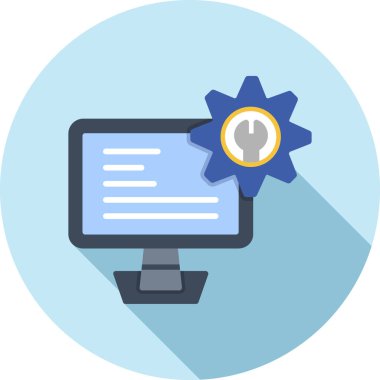 Bilgisayar monitörü. Web simgesi basit illüstrasyon