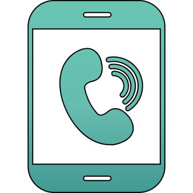 Bizimle bağlantı kuran akıllı telefon ikonu. vektör simgesini çağırmanın izometrik biçimi.