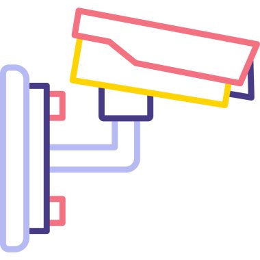 CCTV kamera simgesi vektör illüstrasyonu