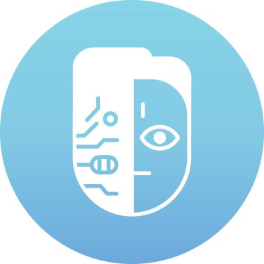 Mavi ve beyaz göz simgesinin vektör çizimi