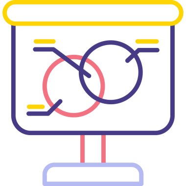 Web simgesi ile bilgisayar monitörü, basit vektör illüstrasyonu