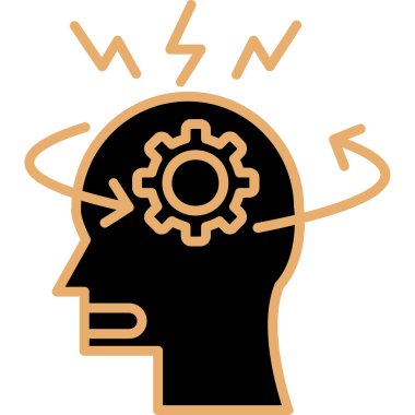 Beyin fırtınası. Web simgesi vektör illüstrasyonu