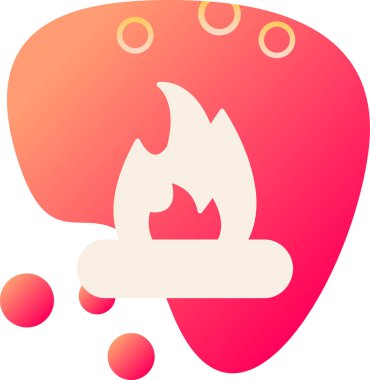 ateş sıcak ikonu doldurulmuş dış hat biçiminde