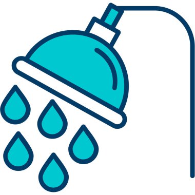 duş musluğu simgesi doldurulmuş taslak biçiminde