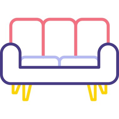 kanepe ikonu vektör illüstrasyonu