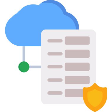 Düz biçimli bulut veri depolama simgesi