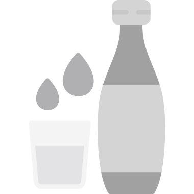 Şampanya cam ikonu, sade stil.