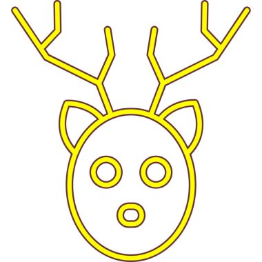 Ren geyiği. Web simgesi basit illüstrasyon