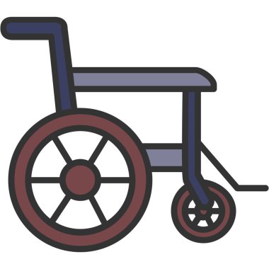 Özet biçimdeki engelli tekerlekli sandalye simgesi beyaz arkaplanda izole