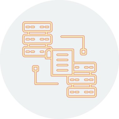 sunucu düz simgesi, vektör illüstrasyonu