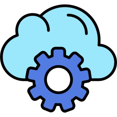 Bulut hesaplama simgesi. Basit tasarım