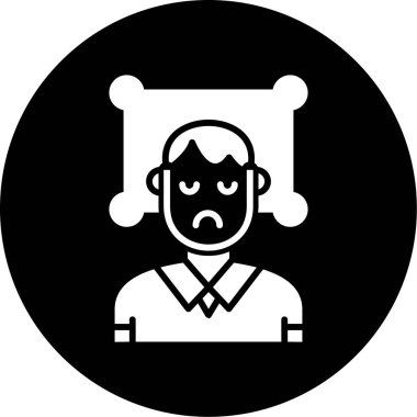 modada izole edilmiş arka planda üzgün kişi simgesi