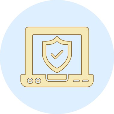 Güvenlik kalkanı simgesi. Basit resimleme