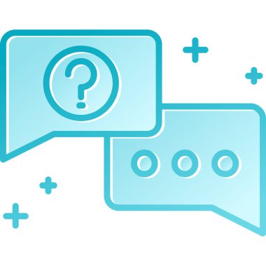 Konuşma balonunda soru işareti simgesi. vektör