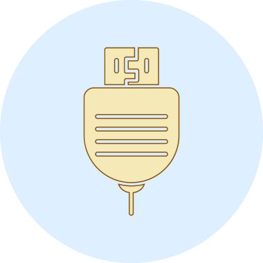 usb simgesi. Web için basit usb vektör simgeleri çizimi