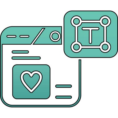 Elektronik kitap vektör illüstrasyon tasarımlı kalp
