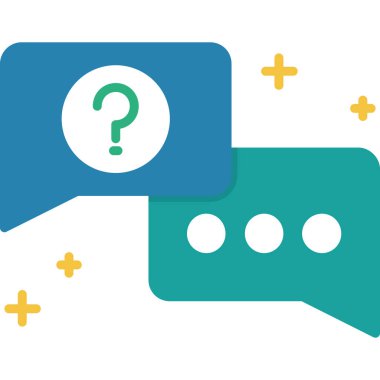 soru işareti ve konuşma baloncukları ikon vektör tasarımı