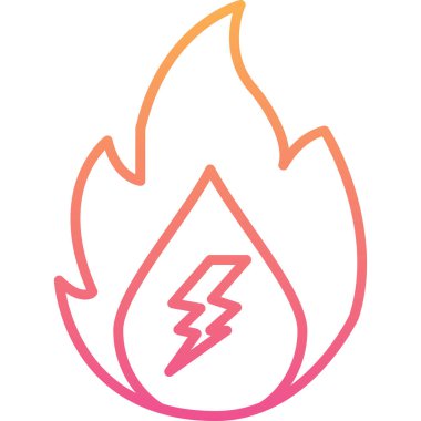 Ateş alevi simgesi pürüzsüz taslak biçiminde