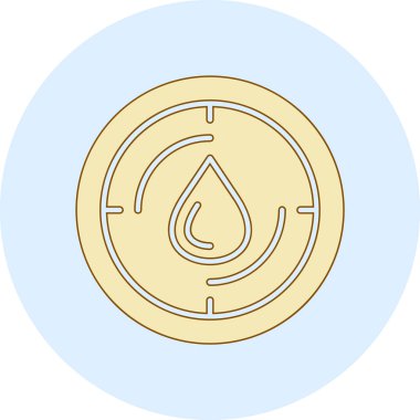 Bir su damlası simgesinin vektör illüstrasyonu