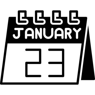 23 Ocak takvim simgesi ana hatlar biçiminde