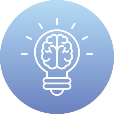 Beyin. Web simgesi basit illüstrasyon