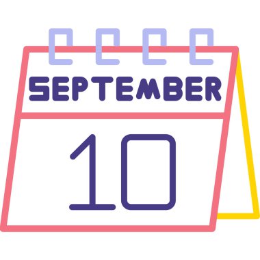 19 Eylül ikonlu takvim, vektör illüstrasyonu