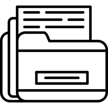 Kağıt klasör simgesi. Beyaz arkaplanda izole edilmiş web tasarımı için özet kağıt dizini vektör simgesi