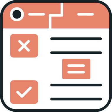 Kontrol listesi simgesi, vektör illüstrasyonu