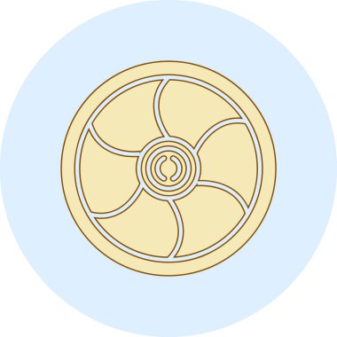 Bir çizgi film mavi ve beyaz yuvarlak ikonunun vektör çizimi